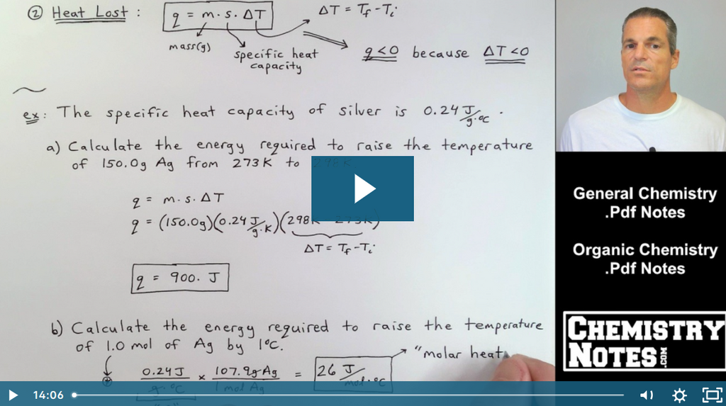 S6E3 - Calorimetry and Specific Heat Capacity | Sample Calculations